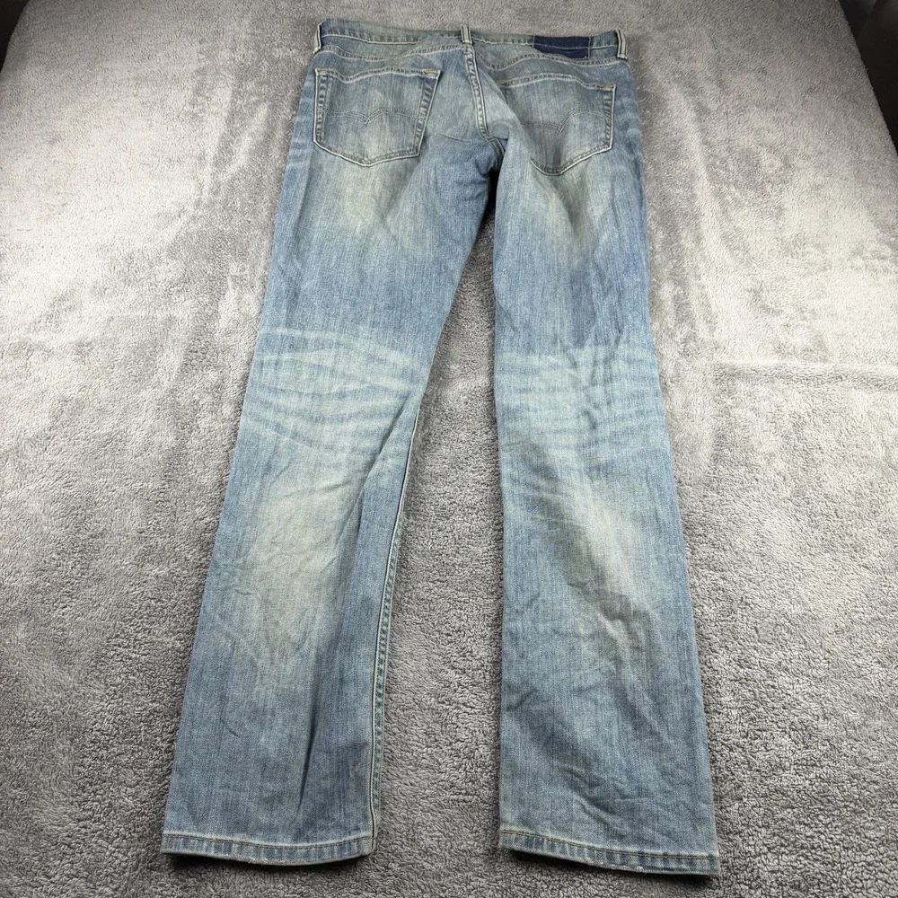 Levis Straight Leg Jeans Mens‎ 34x31 Blue Light Wash Denim Low Rise
